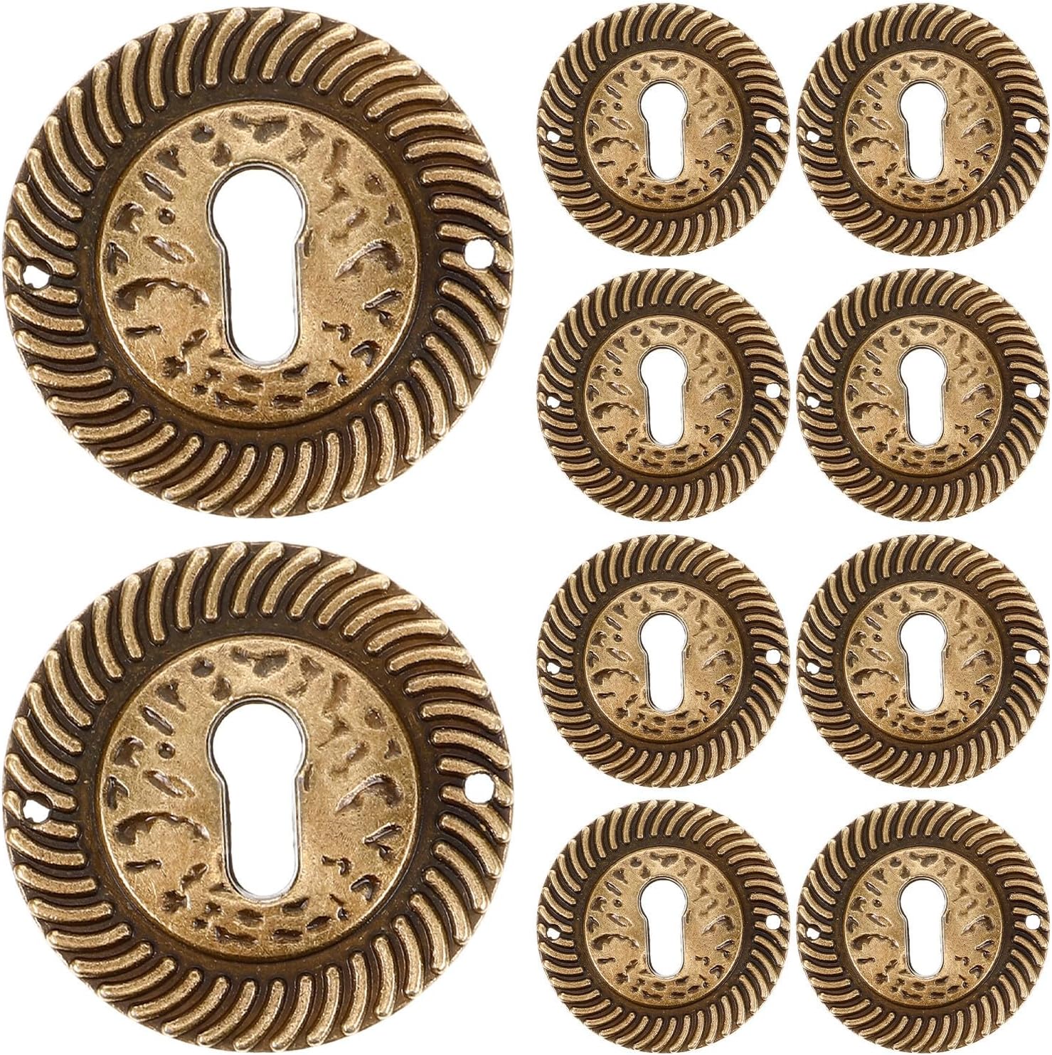 10 Piece Antique Reproduction Keyhole Cover Plate for Drawers