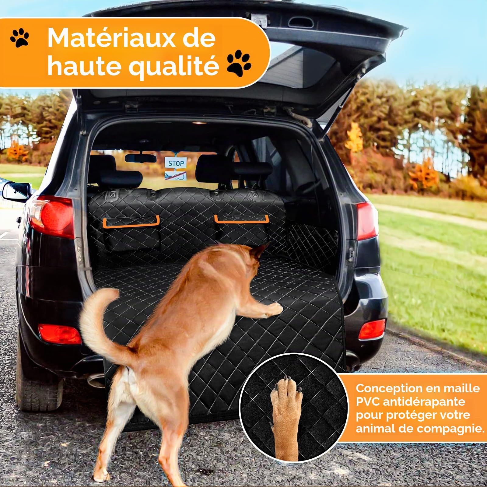 DATEFUN Protection Coffre Voiture Chien - Universelle Couverture de Coffre Chien Imperméable & Antidérapant - Housse de Coffre pour Camion, Voiture, SUV