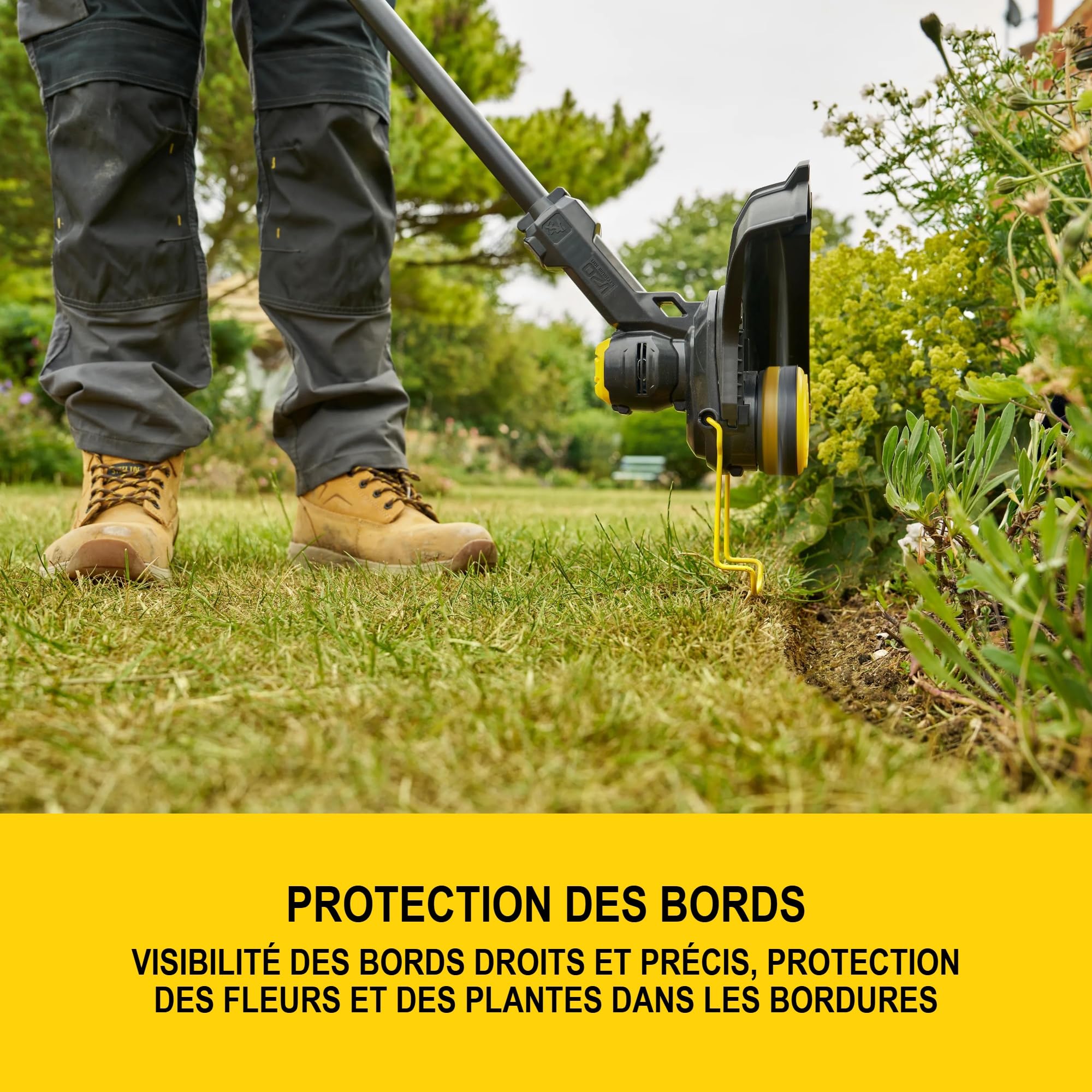 Stanley V20 Coupe-Bordures sans Fil, avec Protecteur de Bordures, sans Batterie ni Chargeur, 18V, STCST933B-XJ