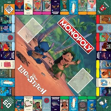 Monopoly: Disney Lilo & Stitch | Buy, Sell, Trade Characters from Disneys Animated Film | Classic Monopoly Game | Officially-Licensed Lilo and Stitch Merchandise 2-6 Players
