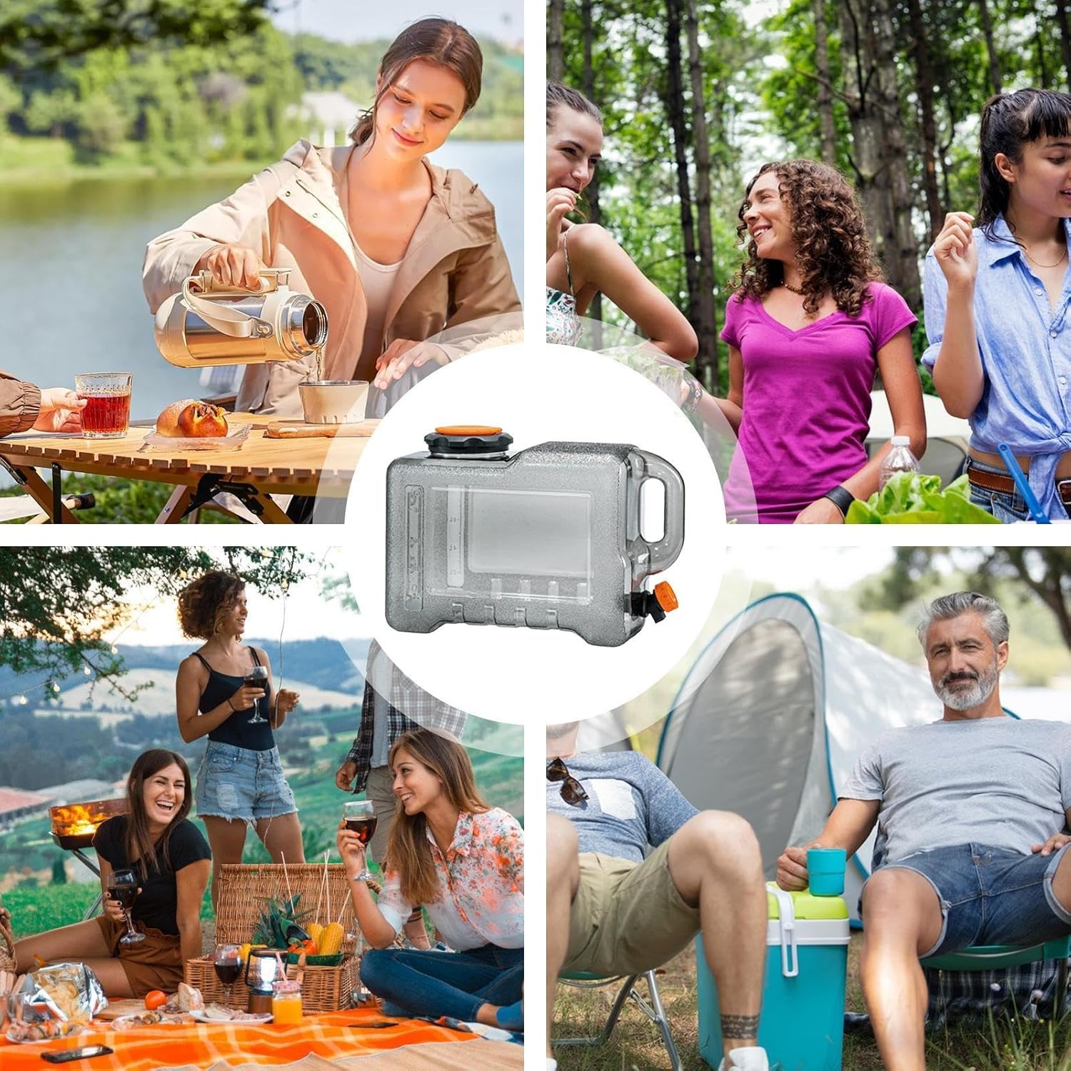 Camping Water Container – Heavy-Duty Outdoor Tank, Leakproof Hydration Bladder, Large Volume Storage, Easy-Dispense Spigot | Handy Canteen For Family Trips, Hiking, Backpacking, Picnics, RV,