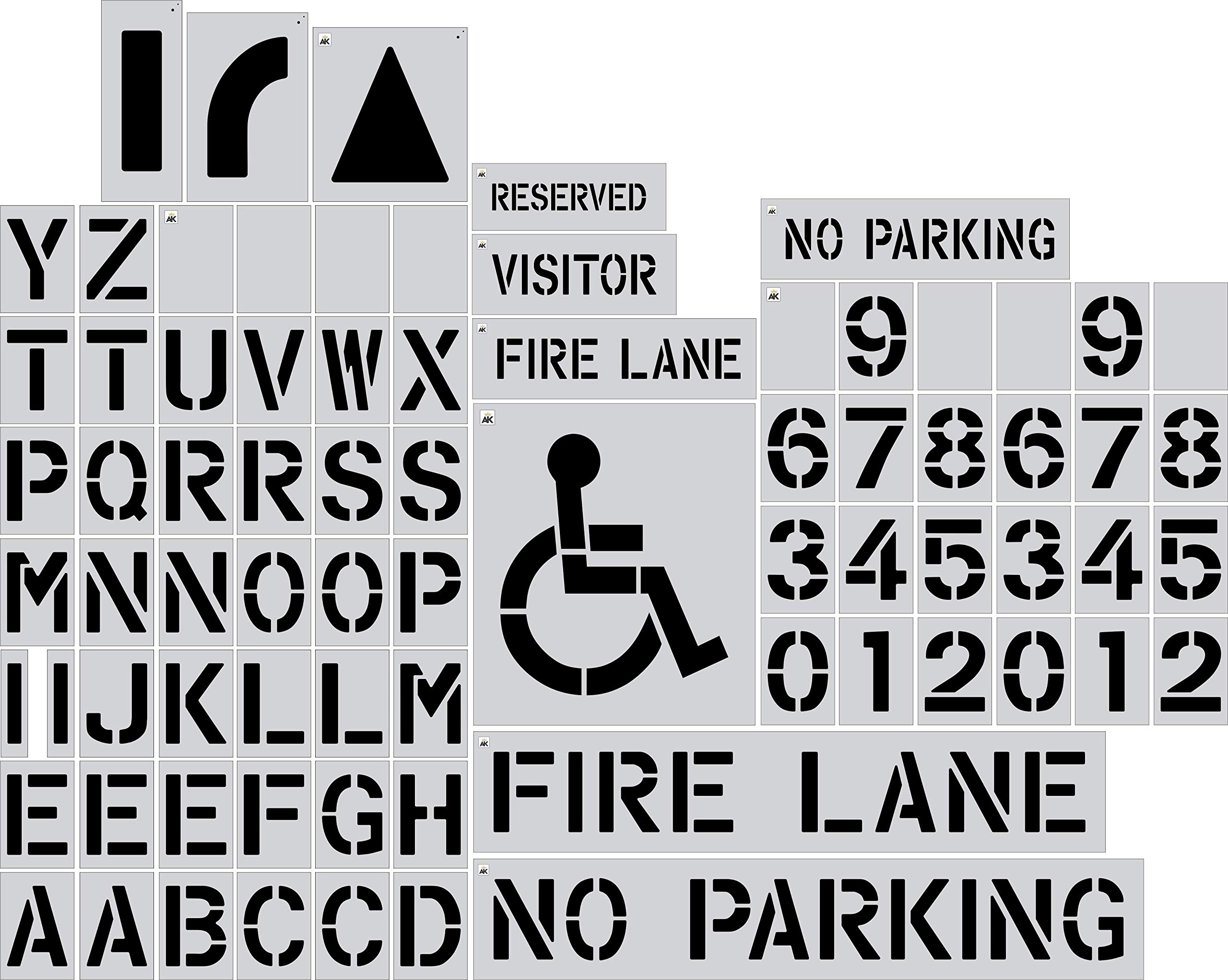Buy Premium (52Pc.) Parking Lot and Pavement Stencil Kit 8Piece