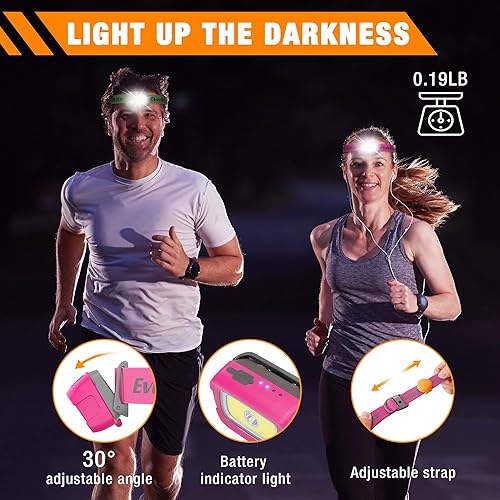 Miniatura 6 de EverBrite Linterna frontal recargable, 350 lúmenes con luz roja y función de memoria, 7 modos de funcionamiento, faros brillantes para camping,