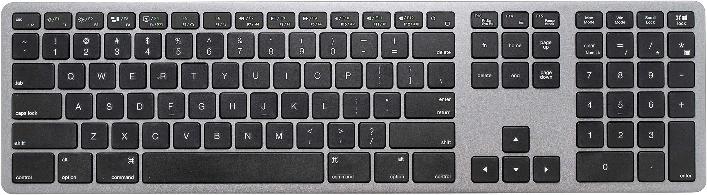 Aluminum Metal X-Board Ultra-Slim USB Wired Comupter Keyboard for Mac and Windows OS, with Numeric Keypad, for Apple Mac Pro, MacBook Pro, iMac, Laptop of Windows PC, Designed Space-Gray Color