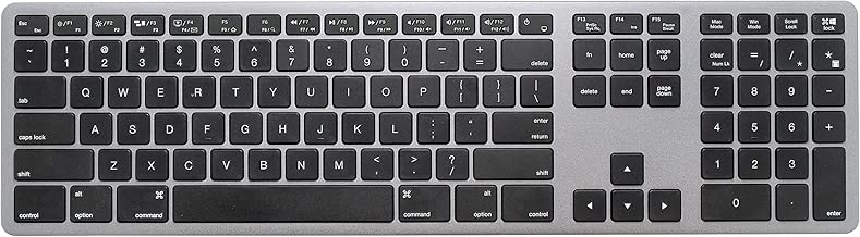 LEXKING Aluminum Metal X-Board MAC/Windows Dual Mode USB Wire Keyboard with Numeric keypad, for Apple Mac Pro,MacBook Pro/Air, iMac,Mac Mini,Laptop of Windows PC,Designed Space-Gray Color Metal case - coolthings.us