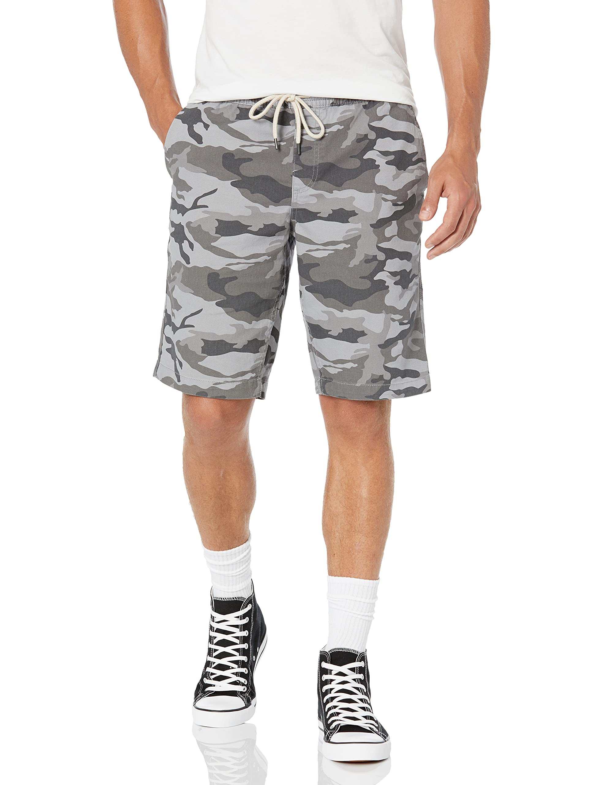 Photo 1 of Goodthreads Men's 11" Inseam Pull-On Stretch Canvas Short X-Large Grey, Camo