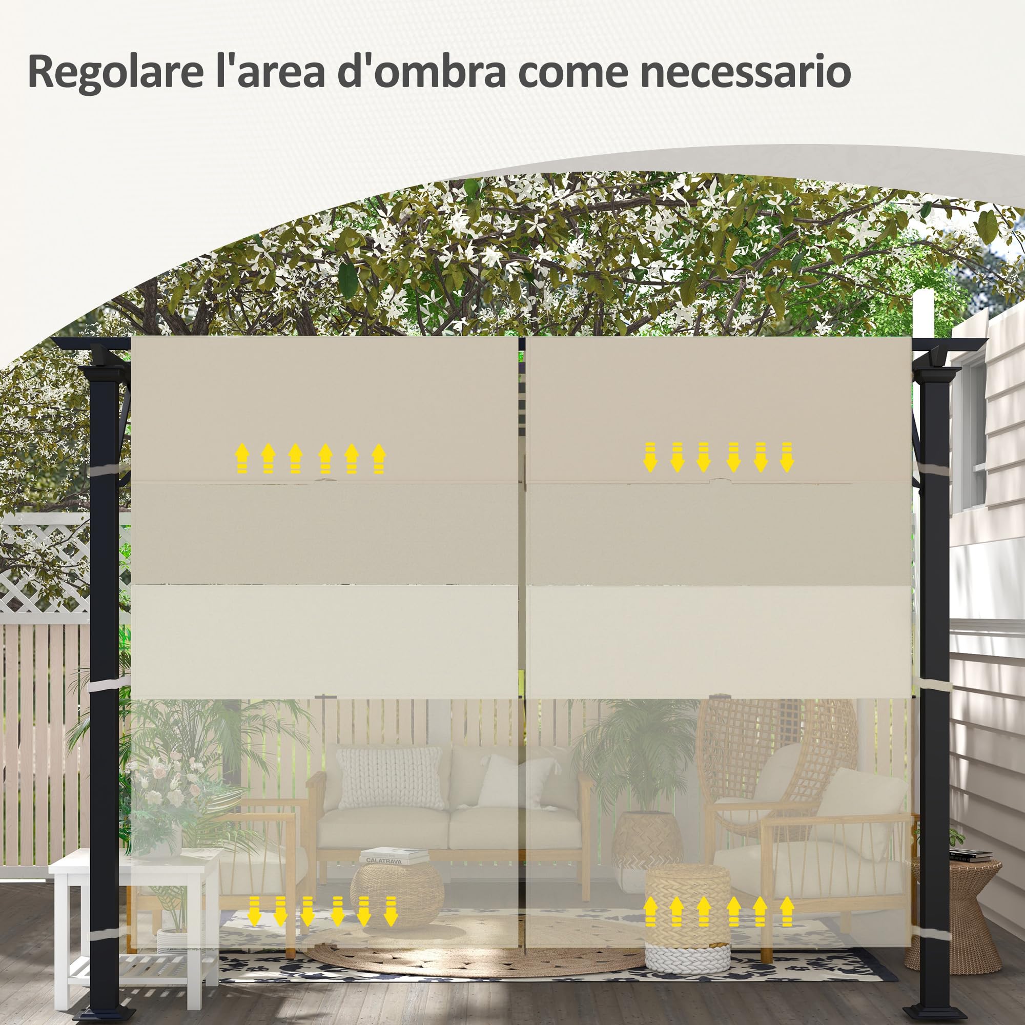 Outsunny Ersatzdach für Pergola 488 x 122 cm UV-Schutz Sonnensegel Terrassenüberdachung