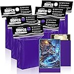 Trading Card Sleeves Perfect Fit TCG Matte Sleeves, Soft Sports Card Protector for Photocard Easy to Shuffle and Stack While Playing Card Game, Standard TCG Card Sleeves (Purple, 300)