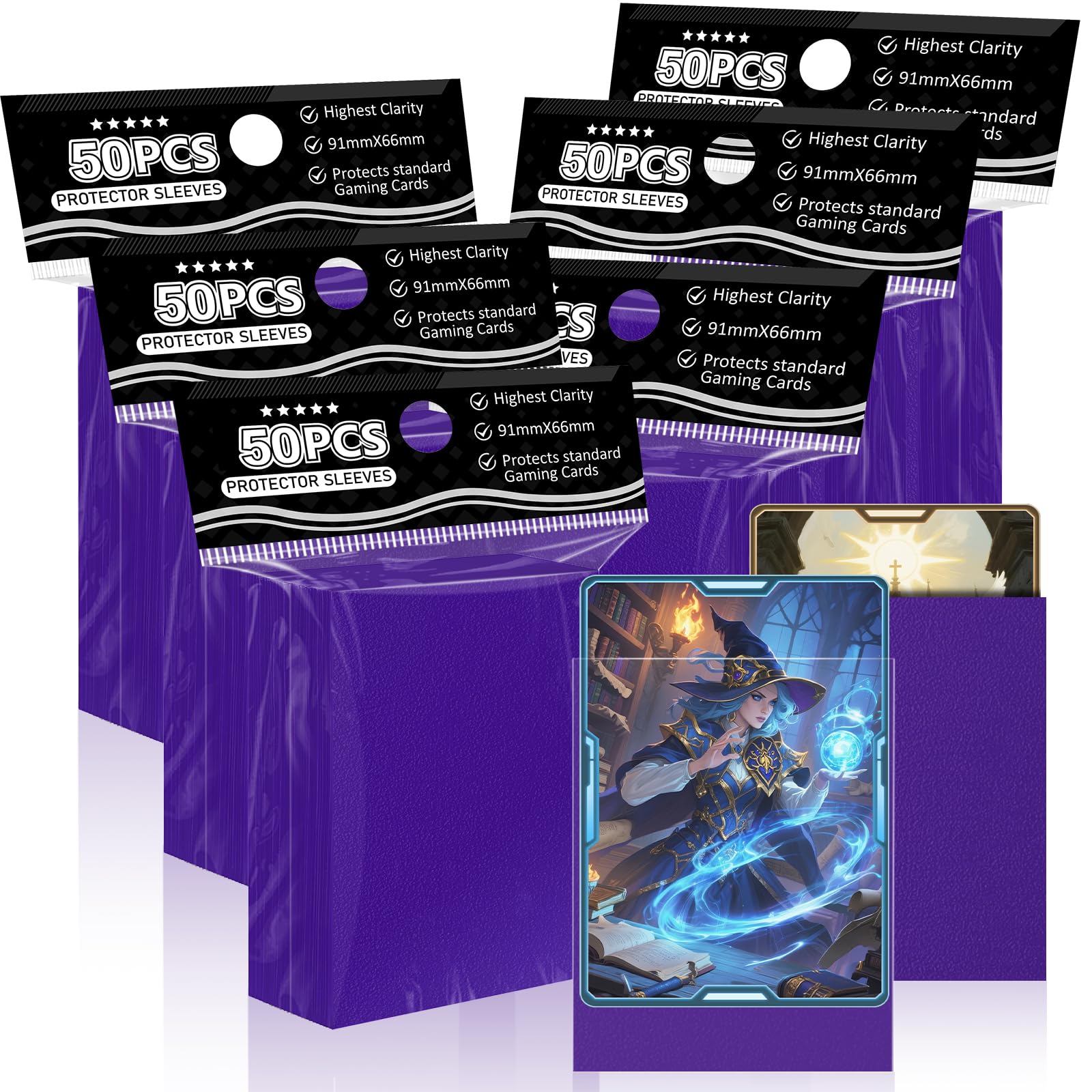 Trading Card Sleeves Perfect Fit TCG Matte Sleeves, Soft Sports Card Protector for Photocard Easy to Shuffle and Stack While Playing Card Game,