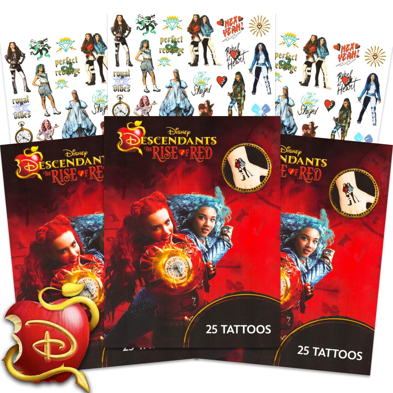 75 Pcs Disney Descendants Temporary Tattoos for Girls Bundle
