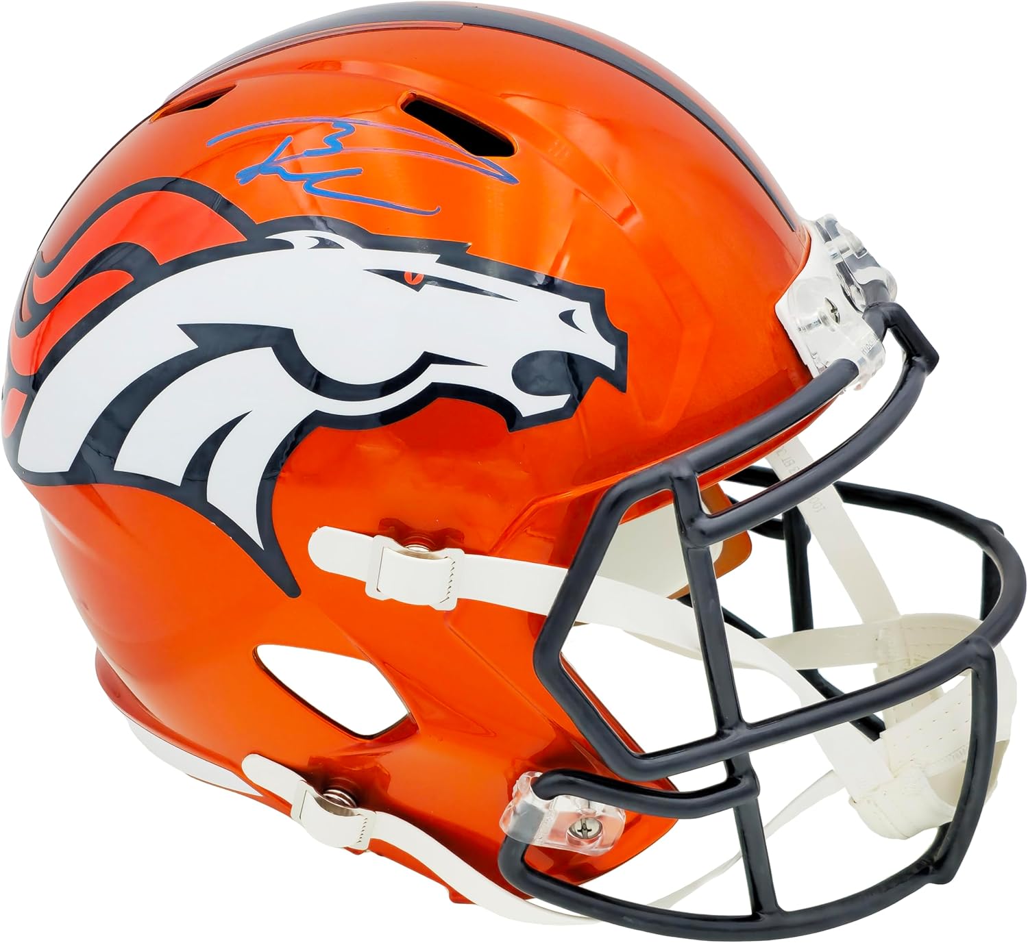 Russell Wilson Autographed Flash Orange Full Size Replica Speed Football Helmet Holo Stock #227938