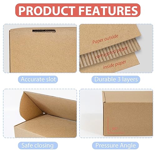 Miniatura 4 de Mat Board Center, caja de correo resistente marrón de 6 x 4 x 2, sobres de regalo para pequeñas empresas, caja de embalaje de envío, 26 paquetes