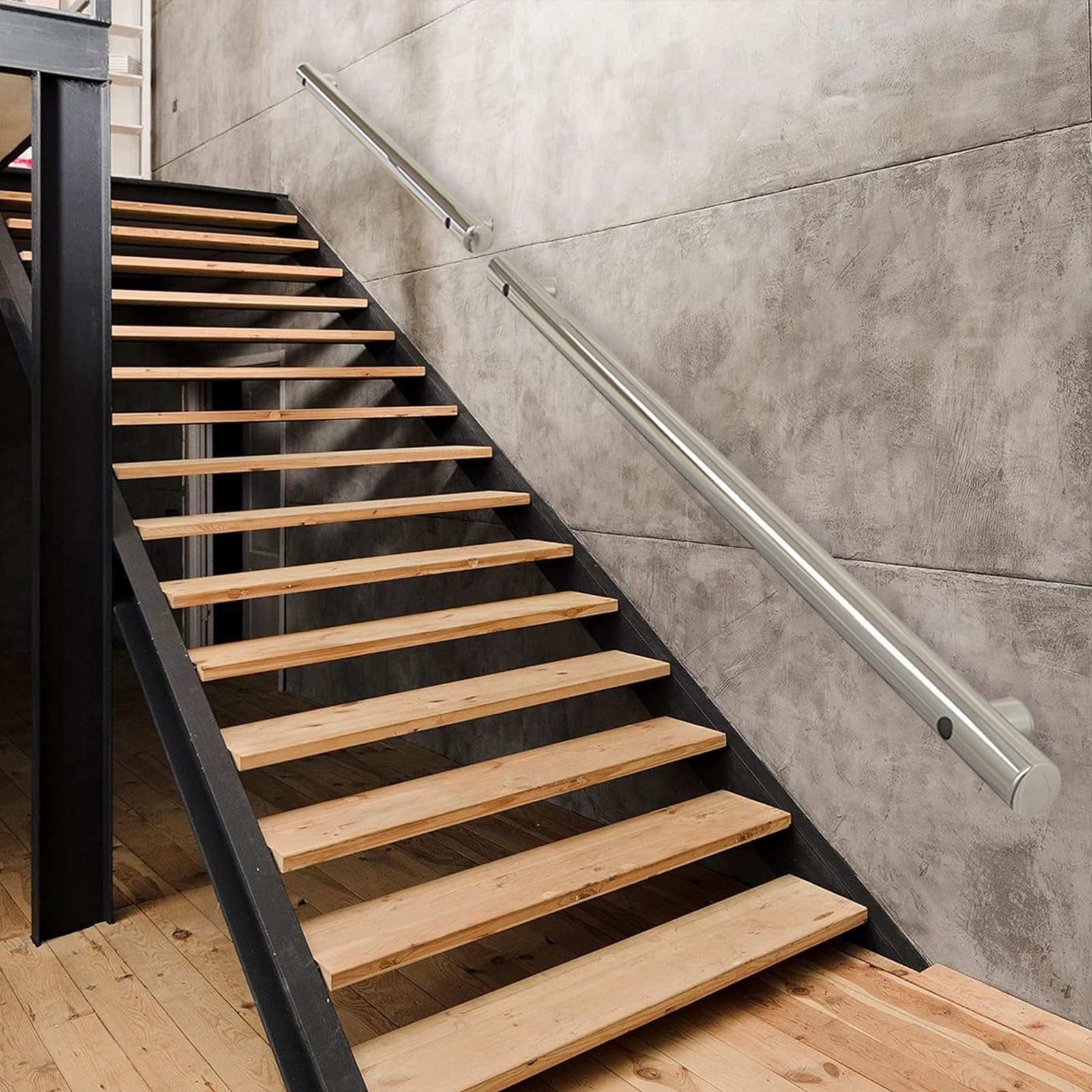 Rambarde d'escalier en kit complet de 1 m à 3 m pour barrière d'appui murale