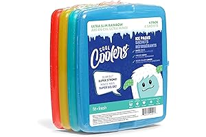 Cool Coolers Slim Ice Packs: Space-Saving Reusable Ice Packs for Lunch Boxes and Coolers