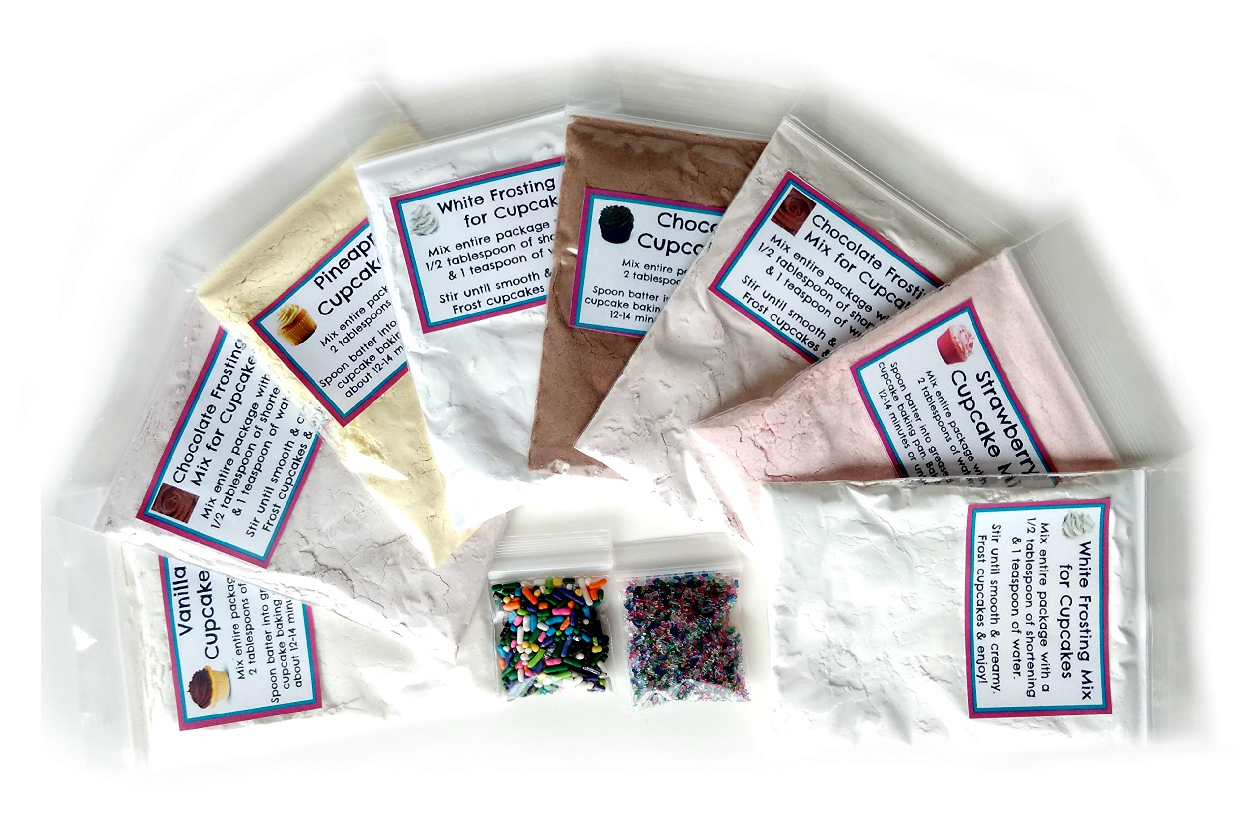 Children's Easy to Bake Oven Mixes Play Toy Real 10 Cupcake Super Pack Mega Refill Kit Vanilla Chocolate Strawberry Pineapple Frosting Sprinkles Ultimate Set Cooking Baking Supplies Net Wt 6.4 oz