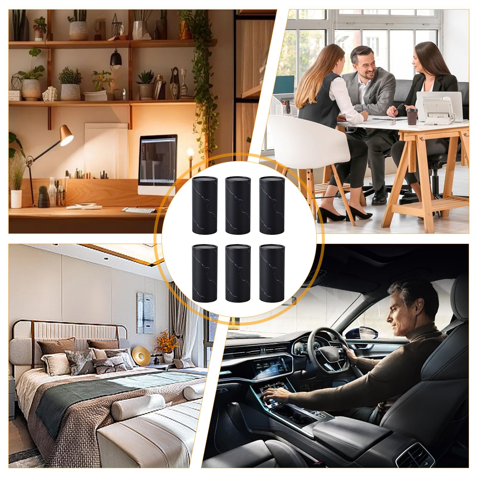 6 Kanister/300 Taschentücher für Auto-Tücher, Zylinder, runde Dosen, T-Issue-Behälter, Auto-Taschen-Halter, Fahrzeug-Zylinder-Papierhalter, Auto-Becher, H-ältere Ti-ssue-Behälter für Zuhause, Reisen