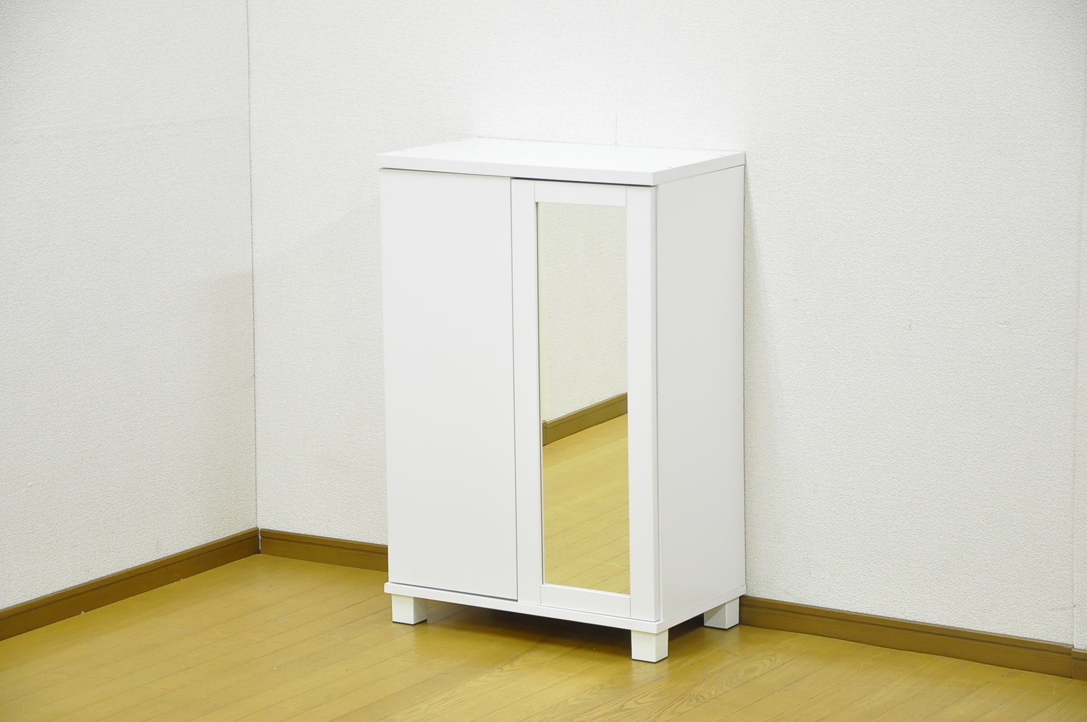 Amazon | ミラー付き 下駄箱 シューズボックス 9060 【2個セット】 SBM