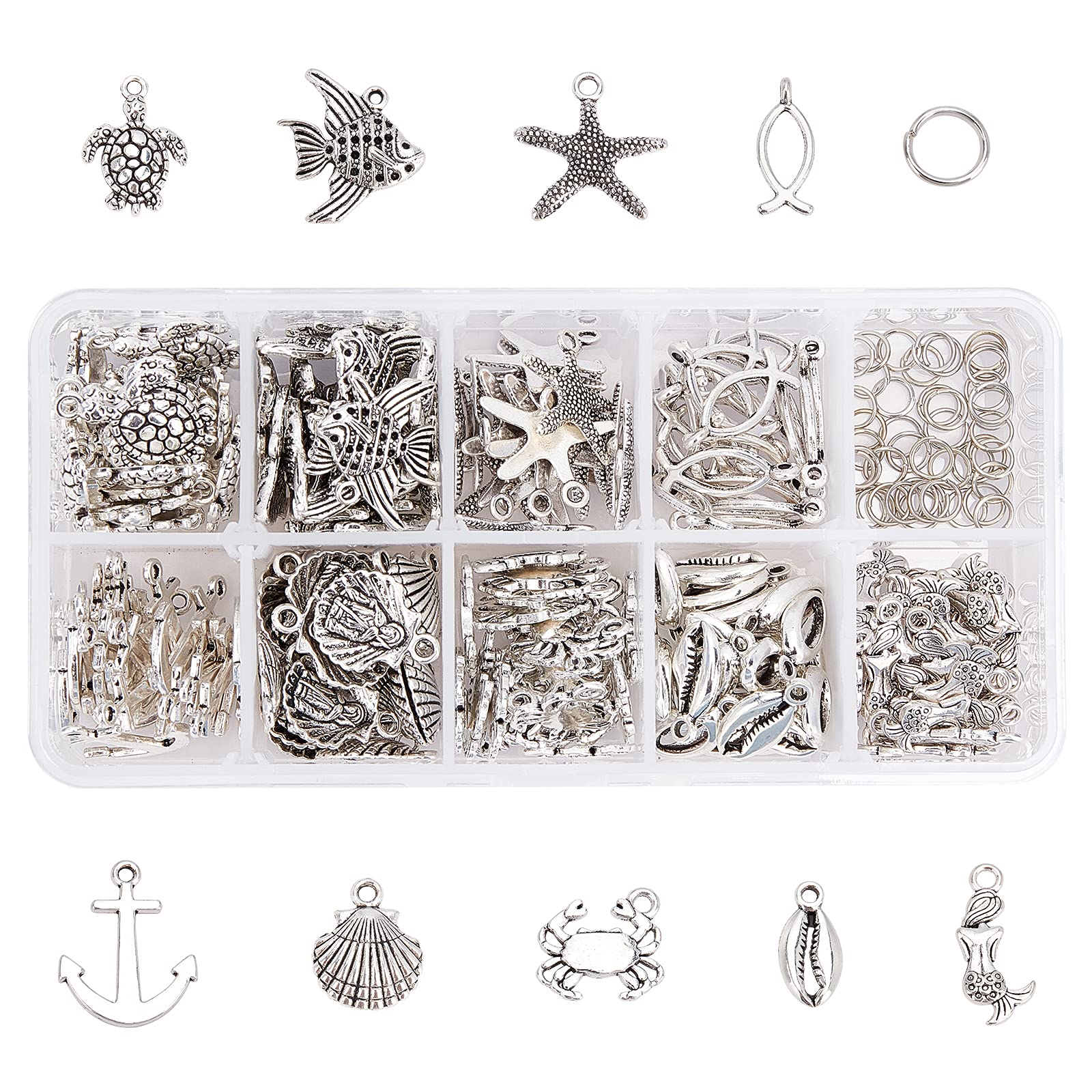 PH PandaHall Tibetan Style Alloy Animals Charms Pendants Pendant Beads Charms