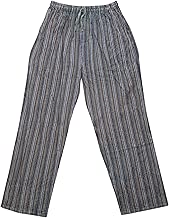 Mogul Interior Unisex Pajama Pant Cotton Stripes Summer Evening Pants M Grey
