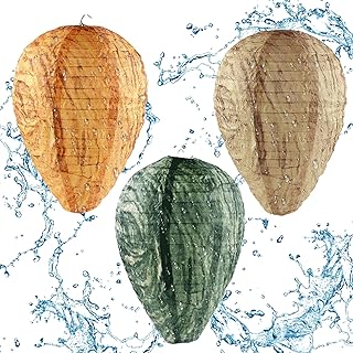 3 Pack Nest Decoy, Hanging Lantern Waterproof Wasp Deterrent, Wasp Repellent Paper Hive for Wasps Hornets Yellow Jackets