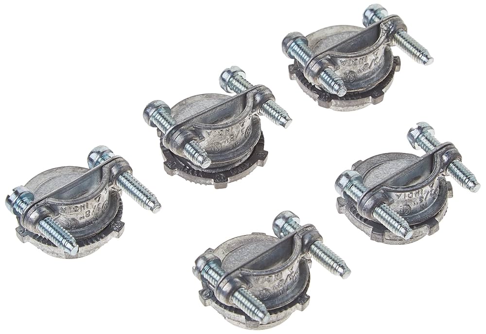 Hubbell-Raco 2711B5 Connector, Squeeze, NMSC Cable, 1/2-Inch