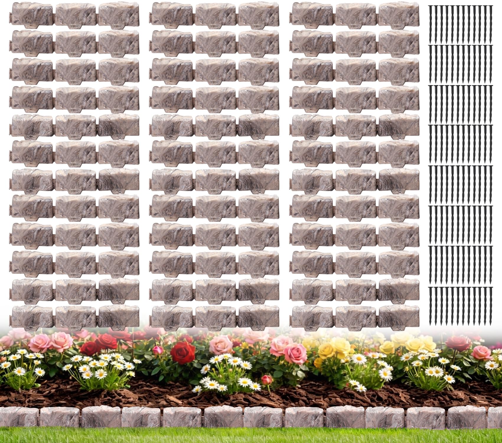 JYINCPED Faux Stone Edging 68FT