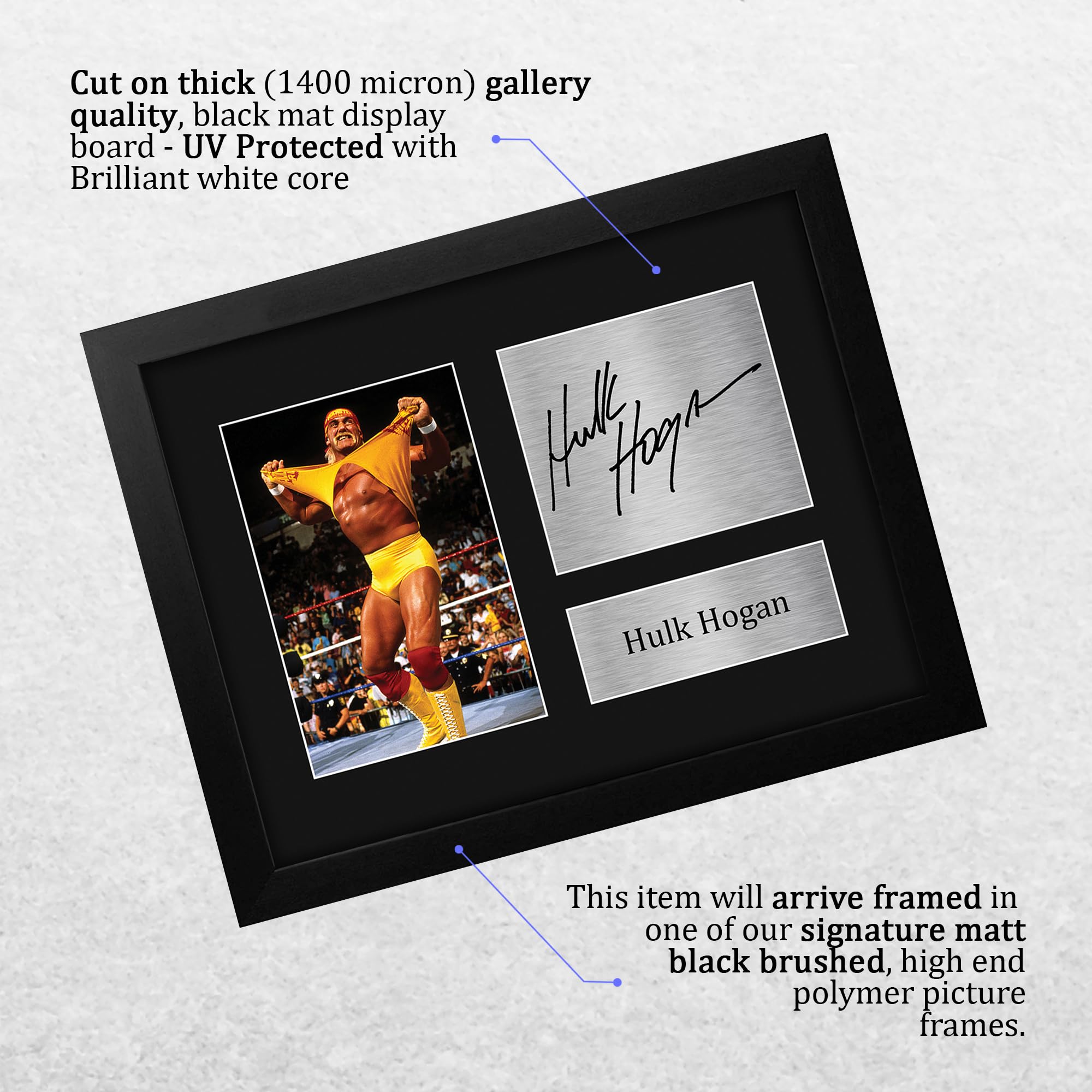 HWC Trading Hulk Hogan Framed Gift Signed Printed Autograph WWE