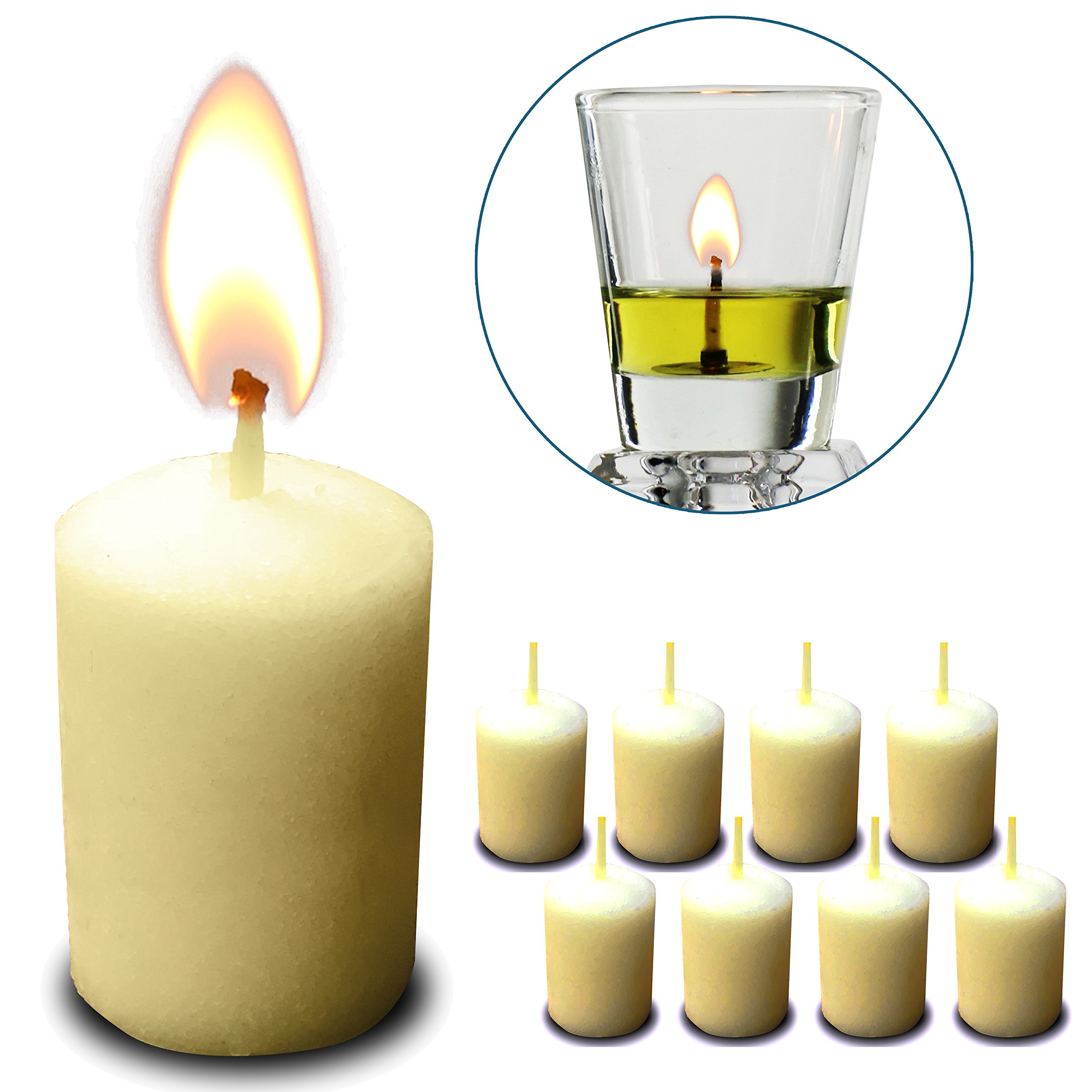 Olive Oil Neironim Candles - Shabbat and Votive Wax Candle - 5 Hour - 36 Count - by Ner Mitzvah