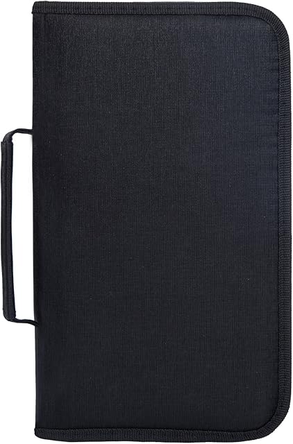 Fasmov 128 Disc CD/DVD Binder DVD Portable Wallet Case Holder CD Organizer Protective DVD Storage, Black