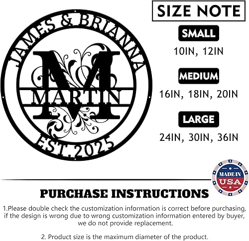 Miniatura 6 de Letreros personalizados de metal para exteriores, letrero de nombre personalizado, letrero de apellido familiar, decoración del hogar, arte de metal