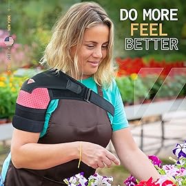 Shoulder Brace - Support & Injury Prevention Brace- Joint Pain Releaser- Shoulder Compression Wrap Strap - Adjustable Injury Accessories for Shoulders - Premium Quality Strap by FIGHTECH (Pink, L-XL)