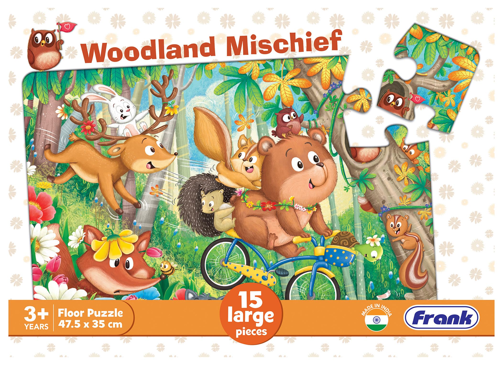 Frank Woodland Mischief Floor Jigsaw Puzzle for Kids | Puzzle Games & Educational Toys | Boosts Imagination, Coordination | Puzzles for Kids for Age 3, 4, 5, 6, 7 | Gifts for Girls & Boys- 15 Pcs