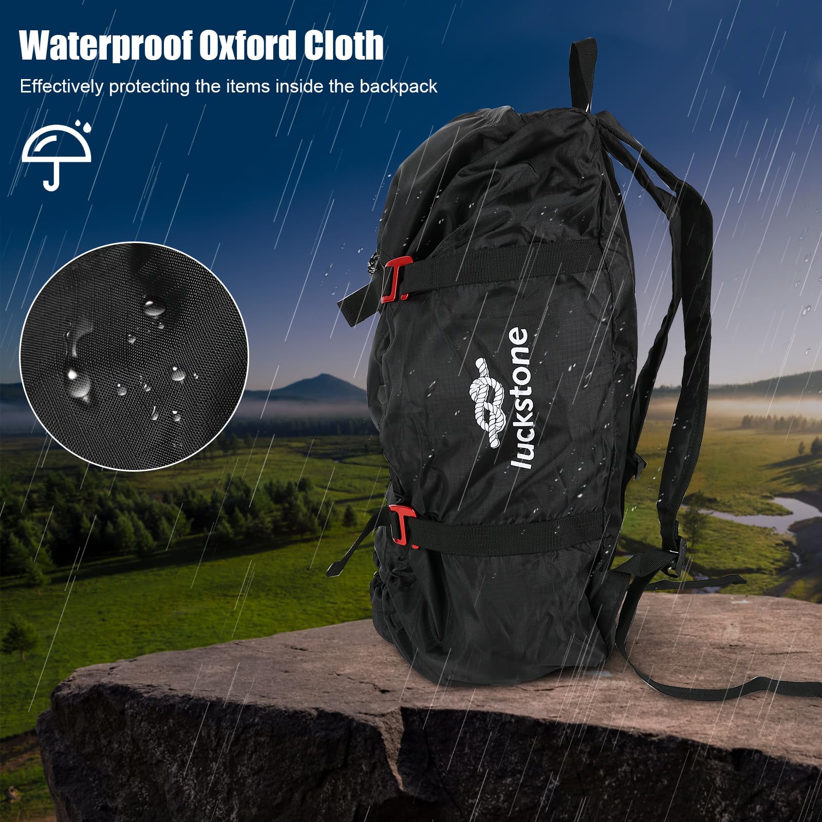 Bolsa de Cuerda para Escalada Mochila Estable Correa Hombro Plegable Exteriores