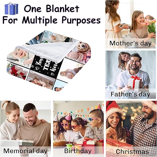 Miniatura 5 de Magimagine Mantas personalizadas con fotos, mantas personalizadas con texto, mantas personalizadas con fotos para familia, adultos, niños, amigos,