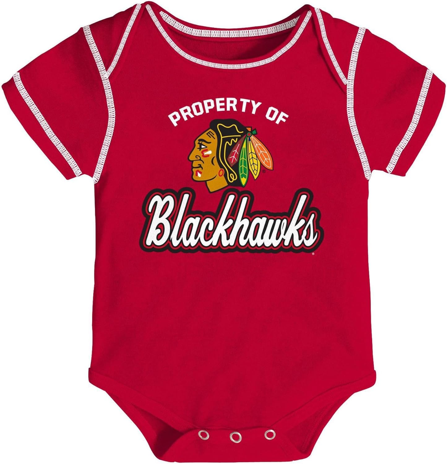 Chicago Blackhawks One Piece Team Logo Bodysuit Creeper - Red (Chicago Blackhawks, 0-3 Months) : Sports & Outdoors