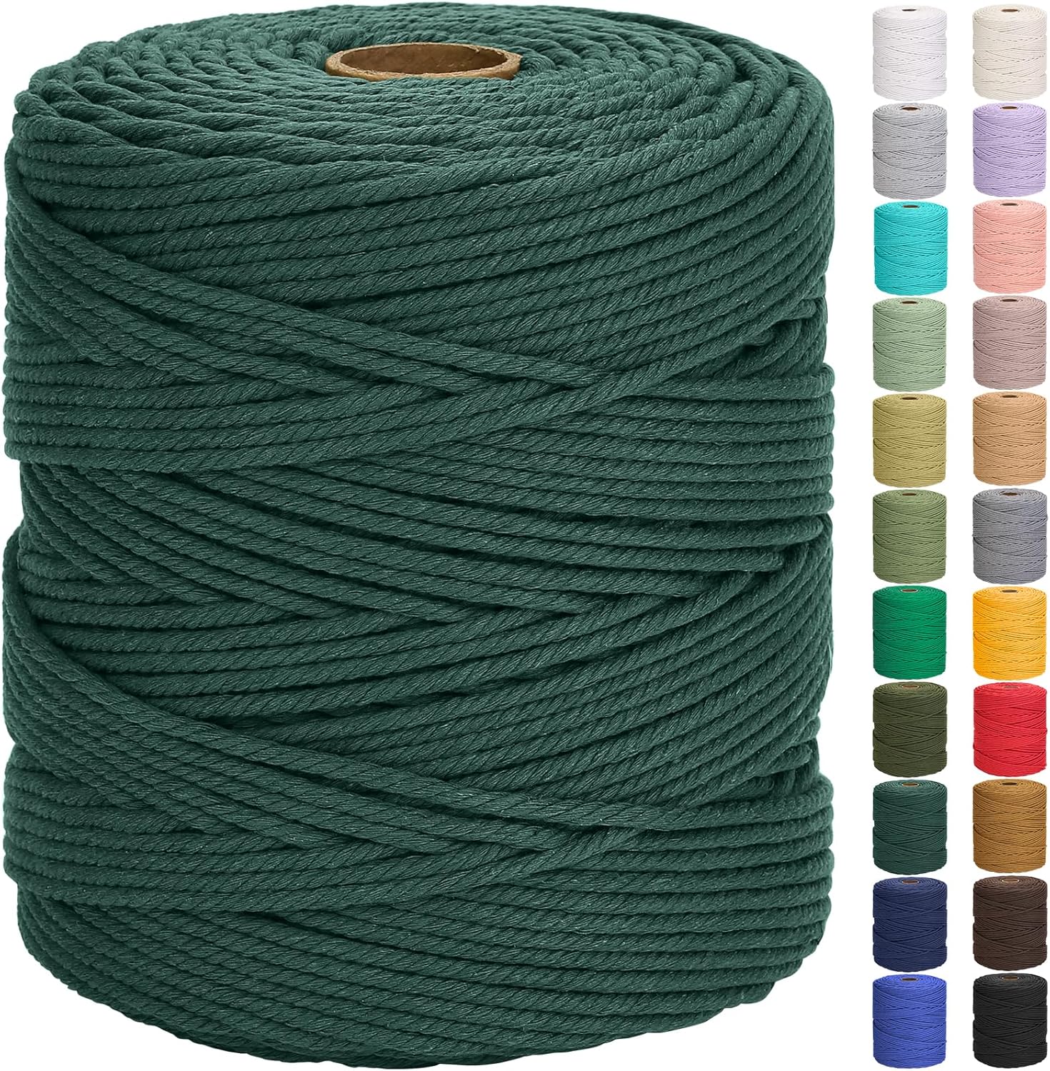 GOHOF Cotton Macrame Cord 5mm 328yards Natural Cotton Rope Colored Soft Macrame Supplies for Plant Hanger Wall Hanger Dreamcatcher (Beige)