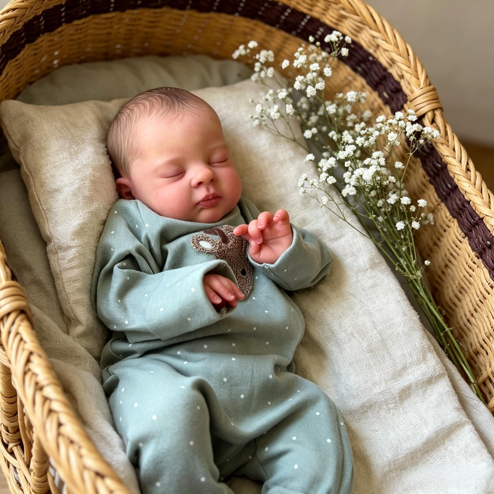 RXDOLL Realistyczne lalki Reborn Baby Dolls Boy Girl, śpiące lalki noworodka, które wyglądają jak prawdziwe życie, lalka niemowlęca, miękka winylowa tkanina, realistyczne lalki dla maluchów, ręcznie