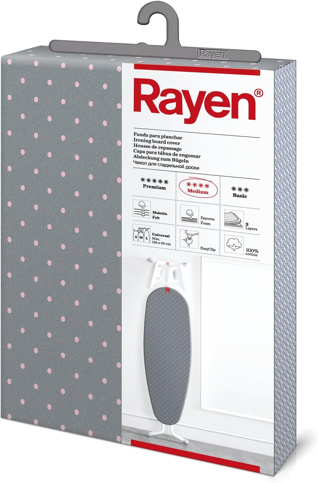 Rayen | Housse pour table à repasser Universelle | 3 épaisseurs: mousse ...