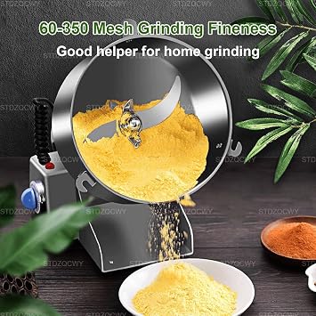 Grain Mill Grinder Electric, 800g High Speed Stainless Steel Grinder, 270° Swing Pulverizer Commercial Motor, with Overload Protector, for Dry Spice Cereals Coffee Corn Rice Pepper