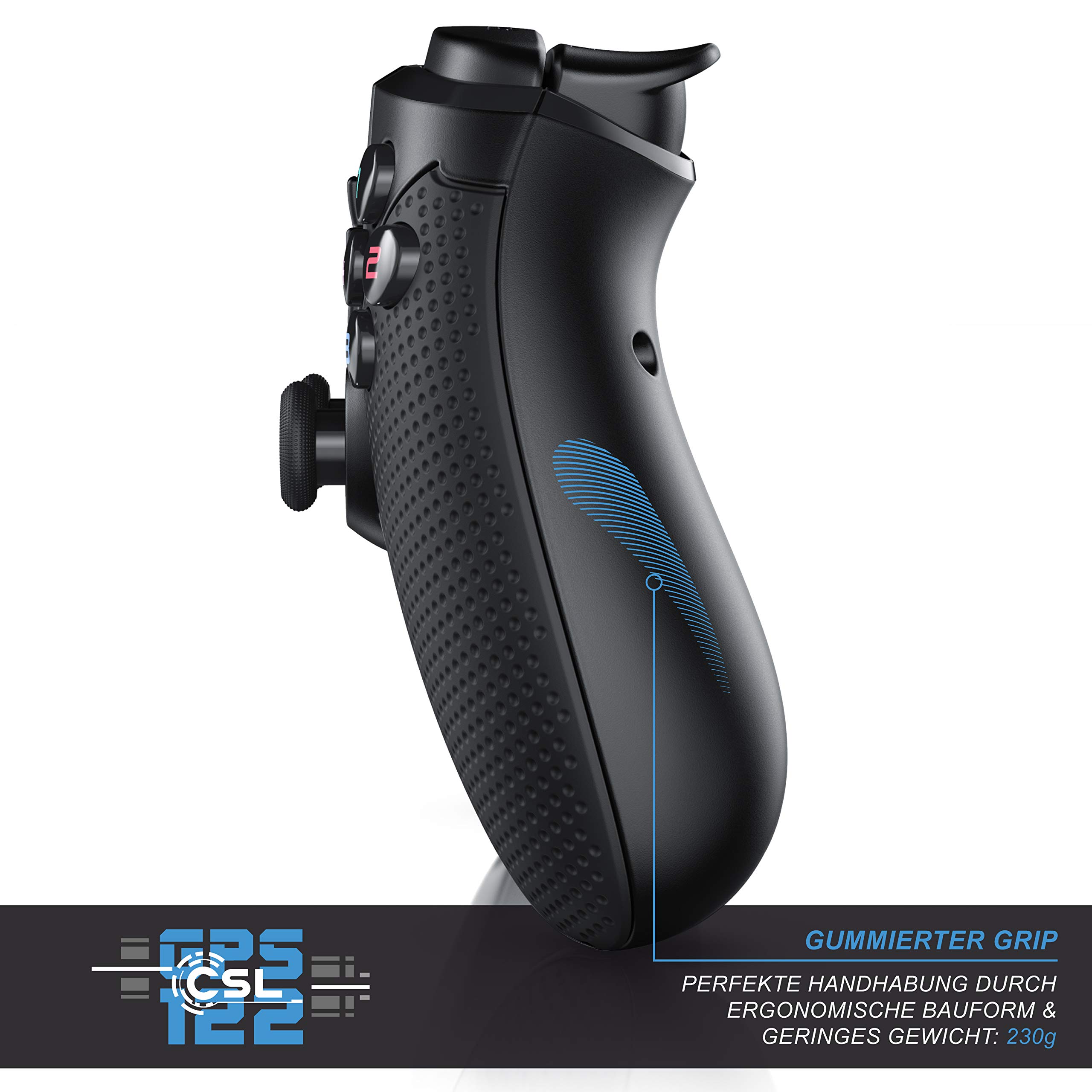 CSL Wireless Controller Für PS4 & PC – Mit Vibration, Touchpad, Headset-Anschluss & Programmierbaren Tasten