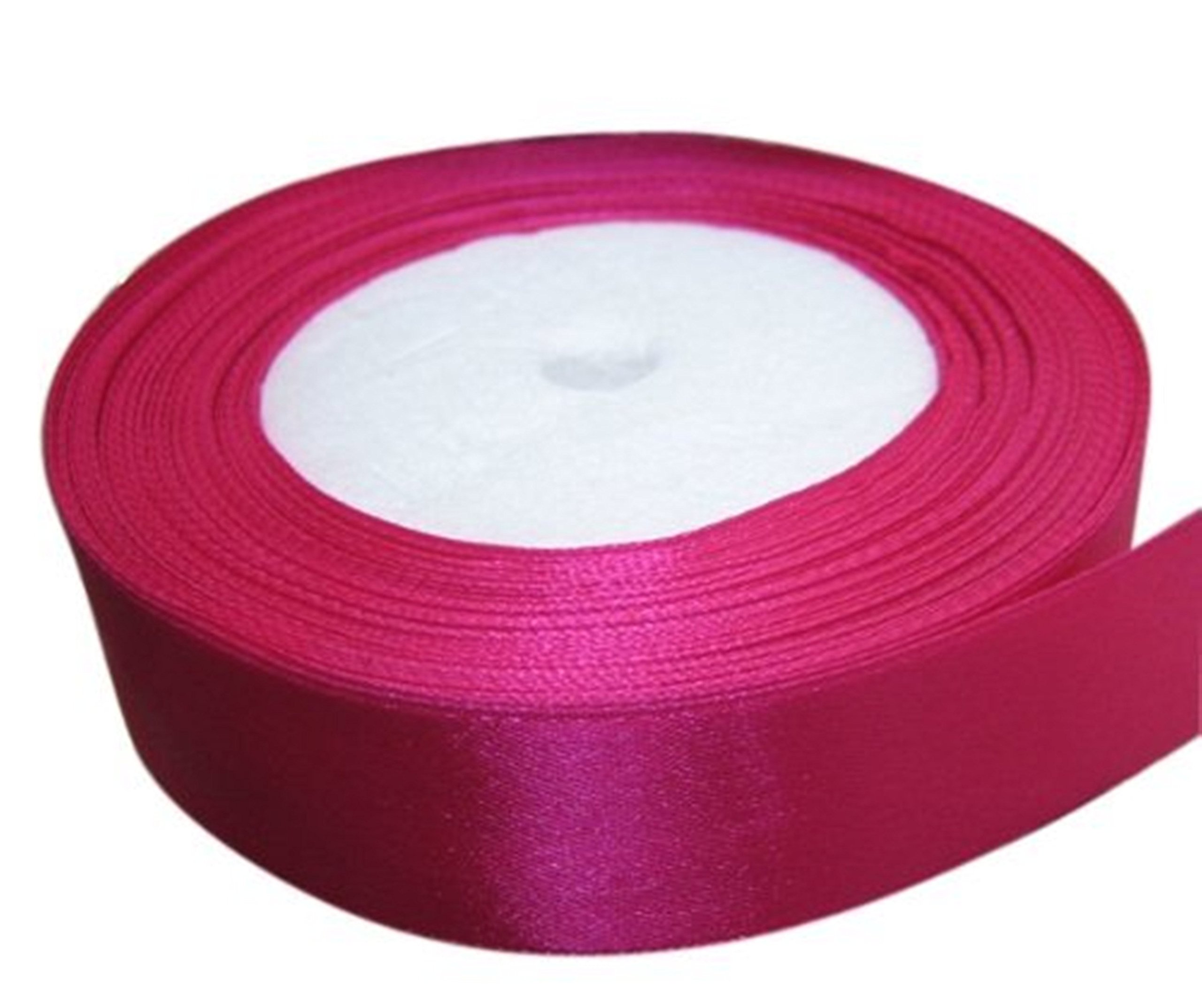 Gcs Fuchsia Pink 25 Yards / 23Meters Of Satin Ribbon 12Mm Gift Wrap Ribbon, Ribbons For Gift Wrapping, Christmas Ribbon, Gift Wrapping Ribbon For Crafting, Wedding Party Decor (Fuchsia Pink)