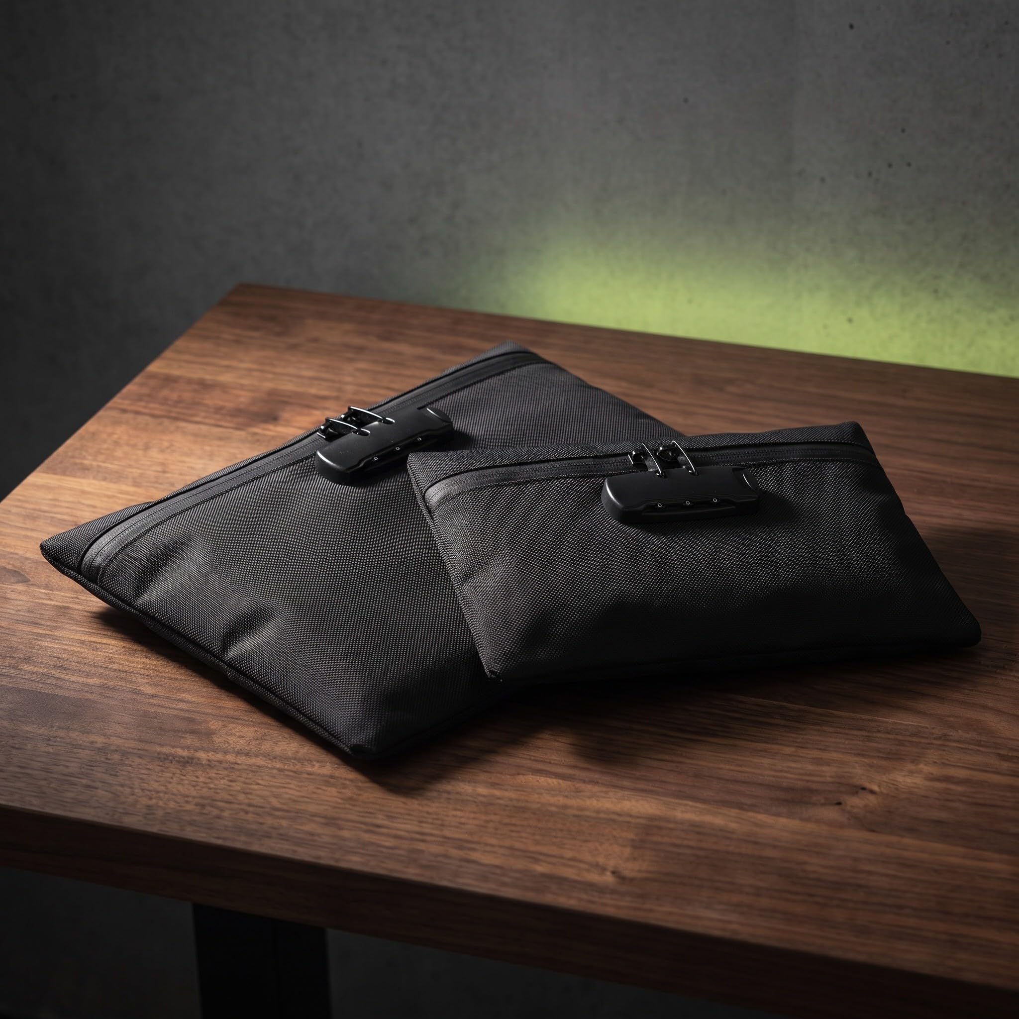 UKCOCO 2 pezzi Borsa da notaio con lucchetto, tasche porta contanti,
