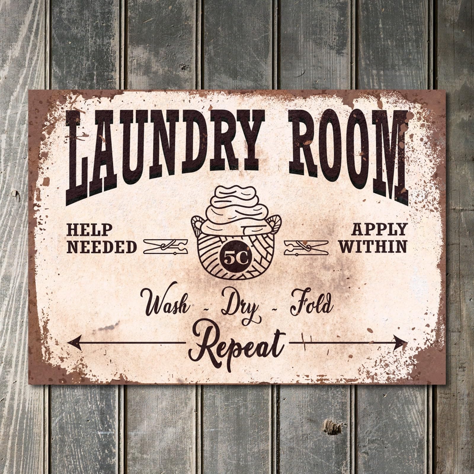 Laundry Room Sign Washing Clothes laundrette Humorous wallArt Decor Metal Plaque