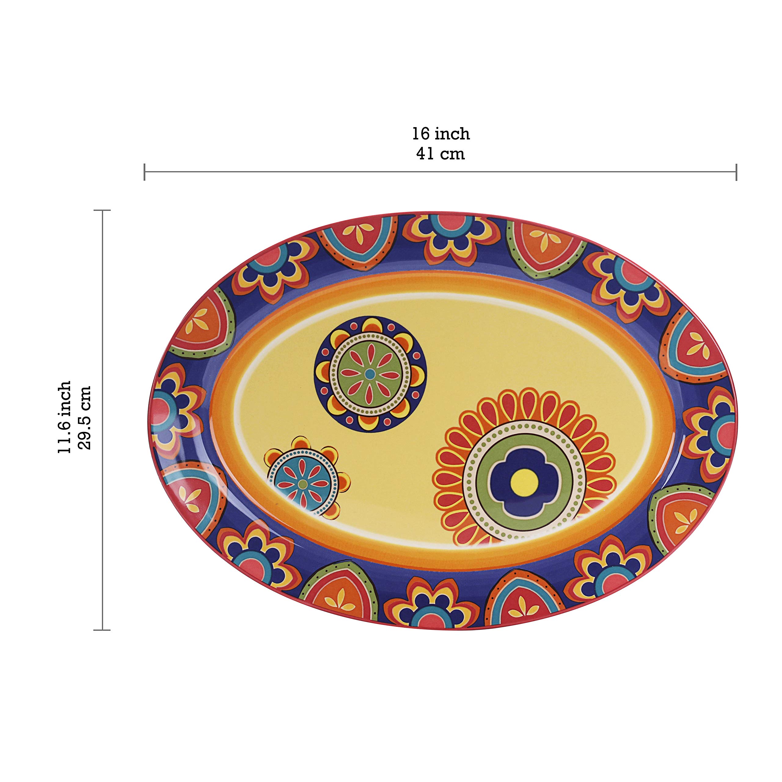 Bico Tunezyjski ceramiczny półmisek owalny, 40 cm, nadaje się do kuchenki mikrofalowej i zmywarki