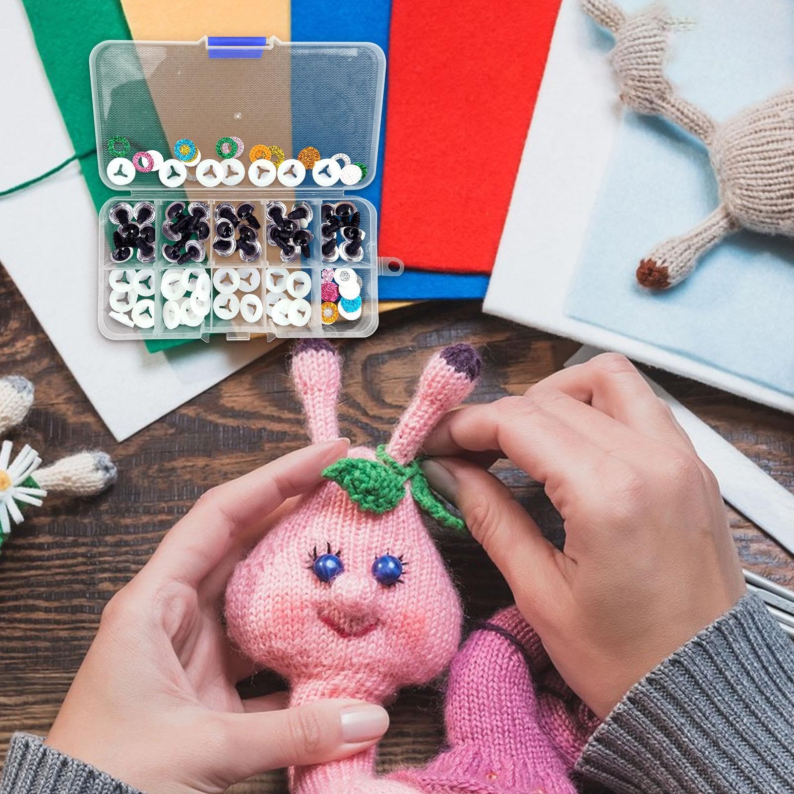 Occhi Per Peluche E Bambole - Set 110 Pezzi, Con Ciglia E Rondelle, Per Fai Da Te - Foto 2