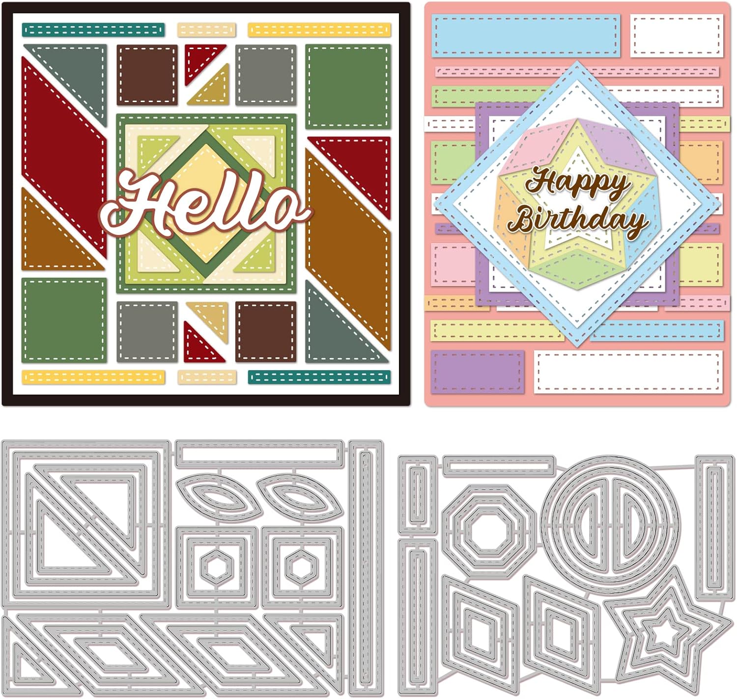 INFUNLY Geometry Die Cut Quilting Metal Die Cut Layer Frame Cutting