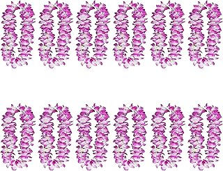 12 Pcs Thicken 41 Inch Purple Hawaiian Leis for Graduation Party, Dance Party, Photo Prop in Outdoors (12 Pcs)
