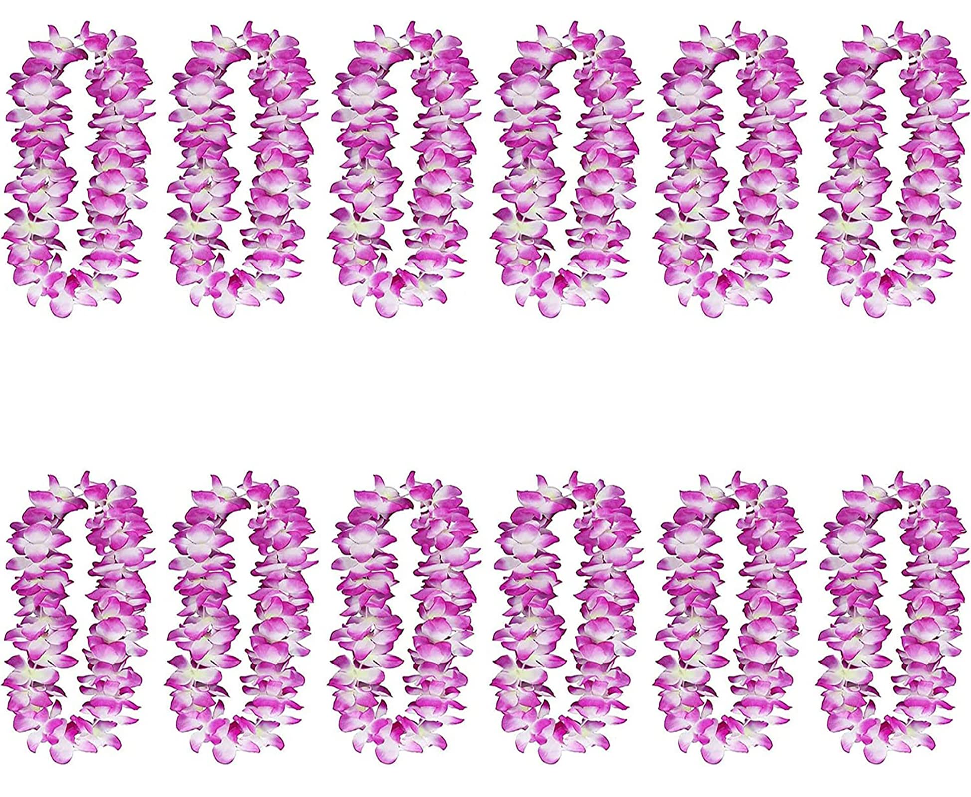 Photo 1 of 12 Pcs Thicken 41 Inch Purple Hawaiian Leis for Graduation Party, Dance Party, Photo Prop in Outdoors (12 Pcs)