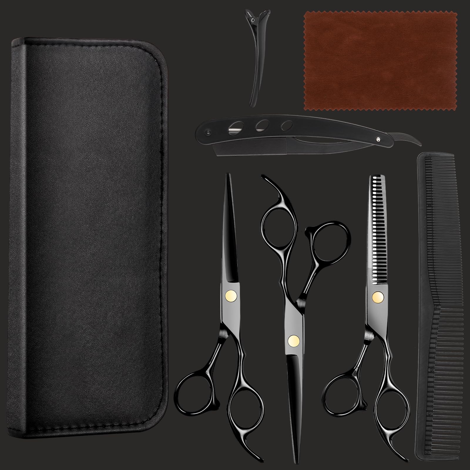 Fetinar - Hair Cutting Scissors Kit, Professional Barber Scissors Set with Hair Scissors, Thinning Scissors, Scissors