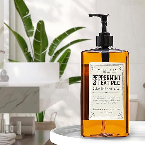 Miniatura 10 de Body Prescriptions Crimson & Oak - Paquete de 2 jabones de manos para hombre  Jabón de manos de limpieza profunda con dispensador de bomba, jabón de